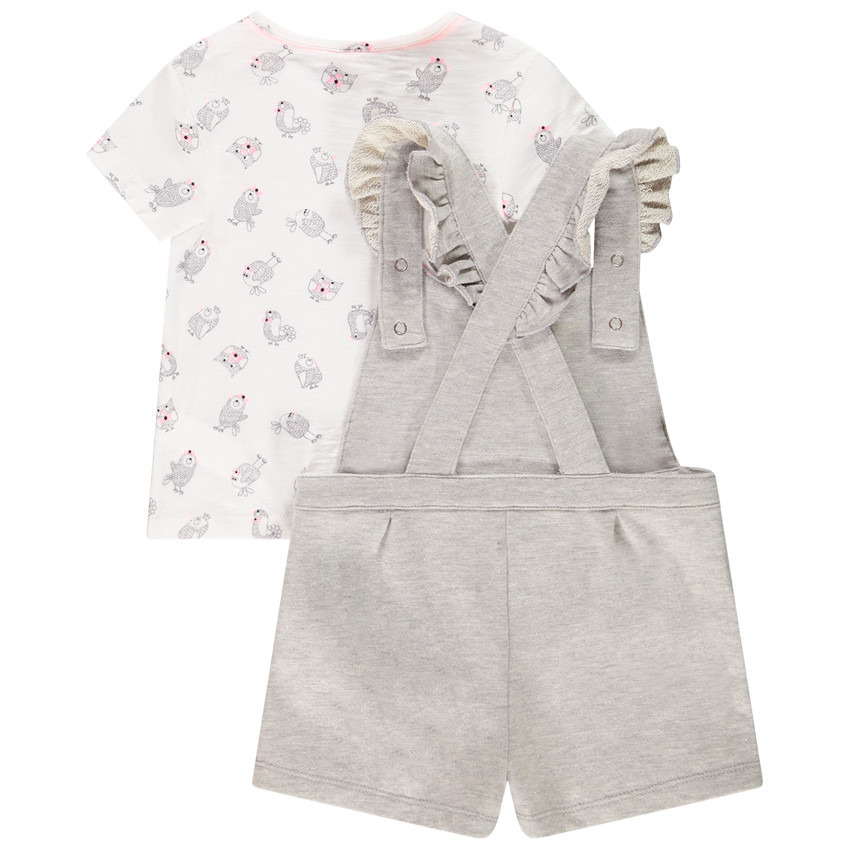 Ensemble 2 pièces t-shirt et salopette pour bébé fille 