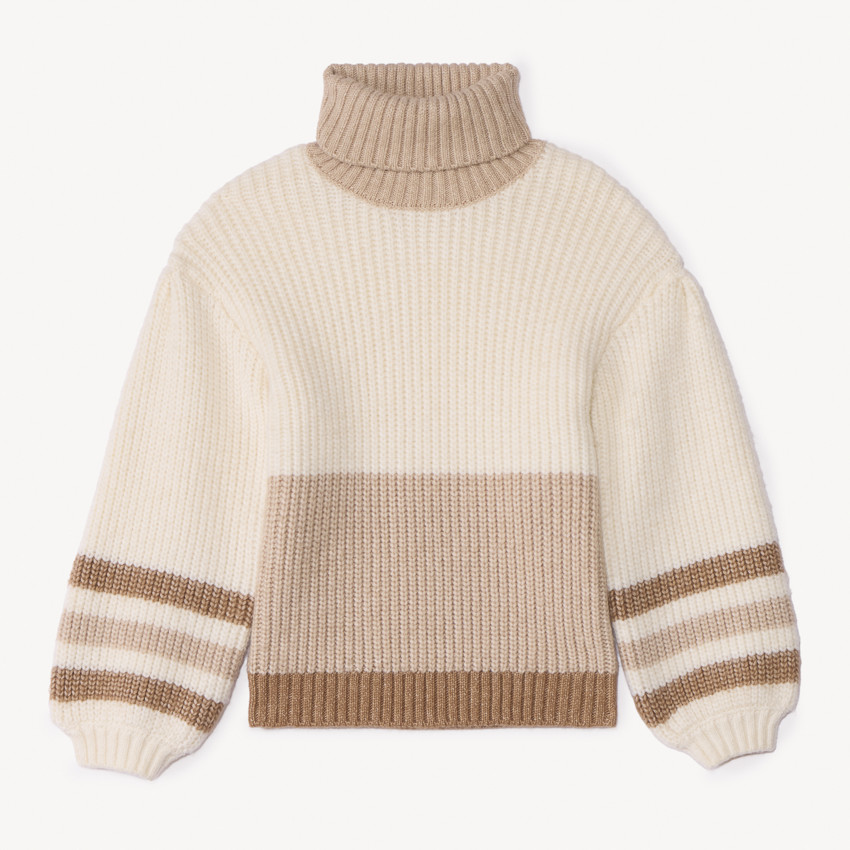 Pull en tricot oversize avec col roulé pour fille