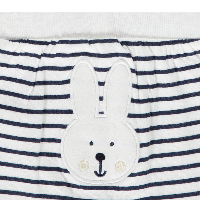 Ensemble 2 pièces à rayures et motifs lapin pour bébé 