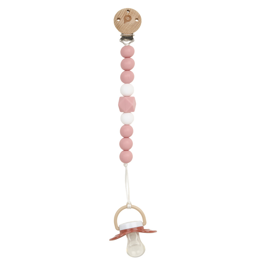 Attache sucette en silicone - Rose 