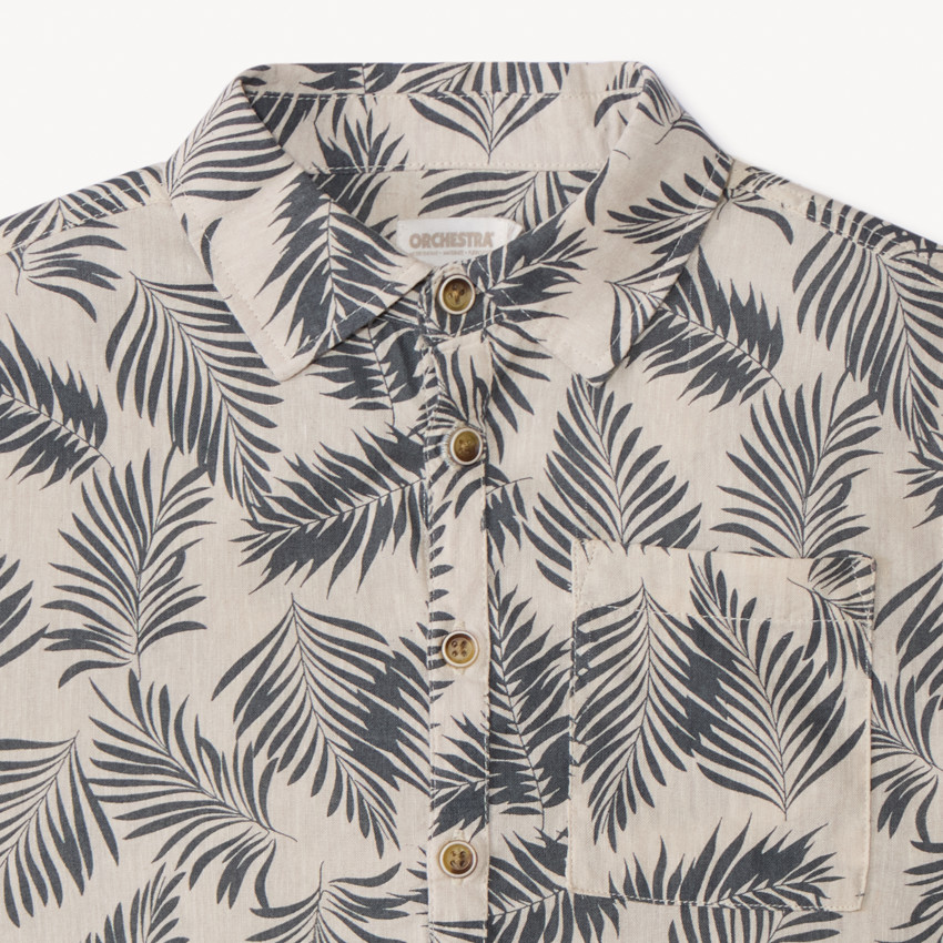 Chemise manches courtes imprimé feuillage pour garçon 