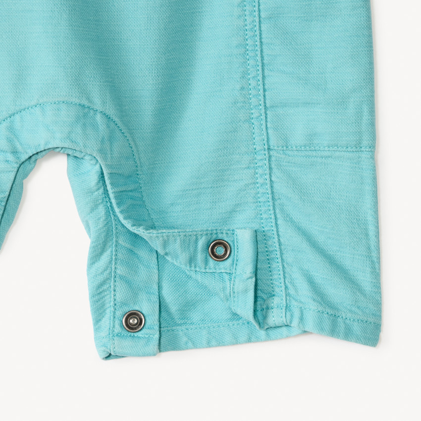 Salopette courte en toile uni pour bébé garçon  
