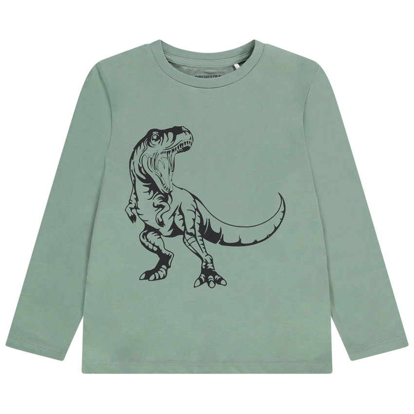 T-shirt manches longues print tyrannosaure pour garçon 