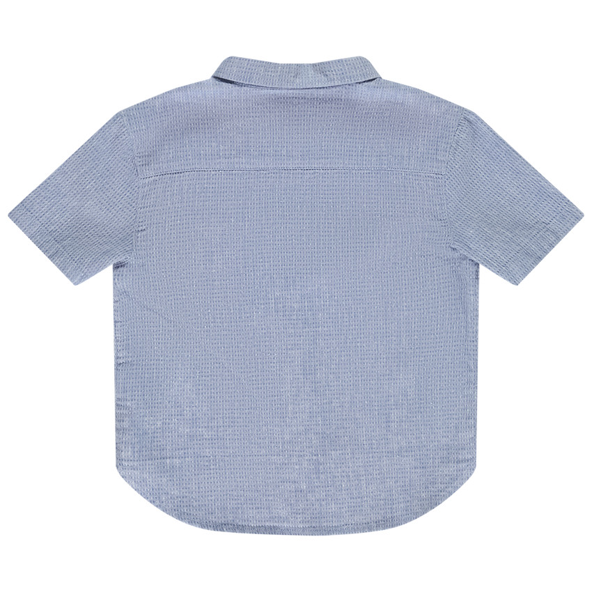Chemise manches courtes uni en toile texturé pour garçon  