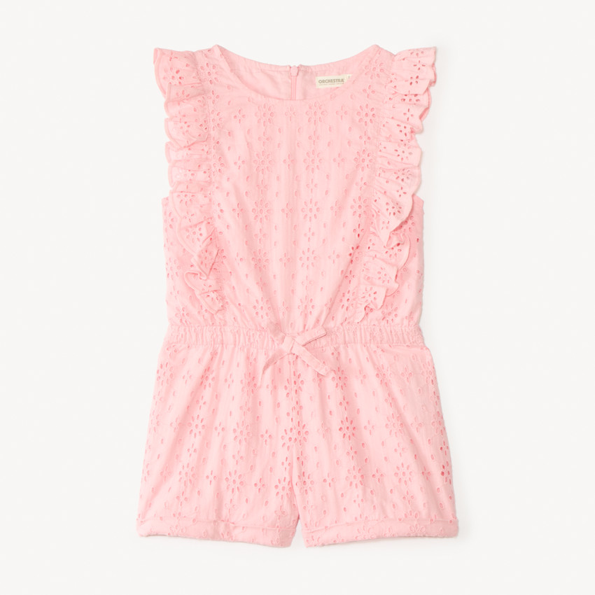 Combishort en broderie anglaise avec volants pour fille
