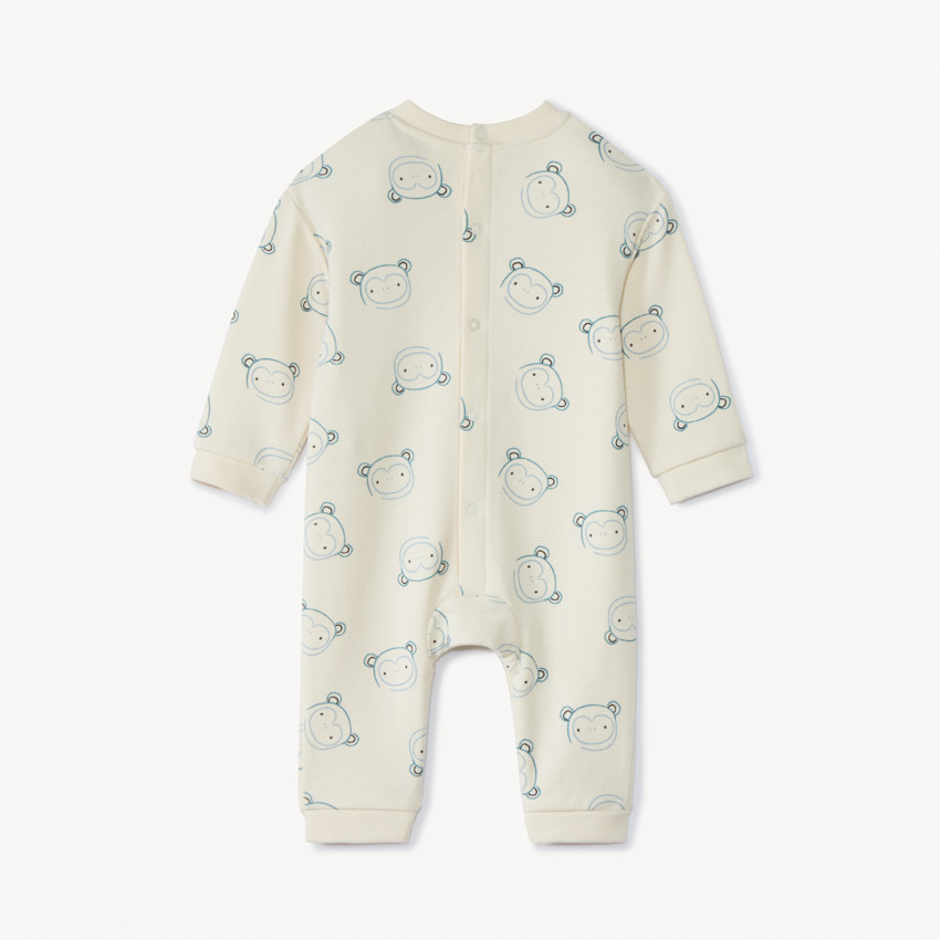 Combinaisons longue imprimé singes pour bébé garçon 