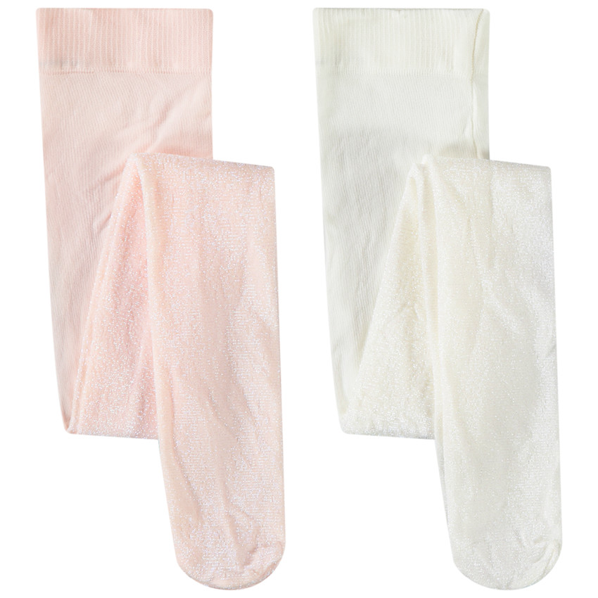 Lot de 2 collants fins effet irisé pour bébé fille