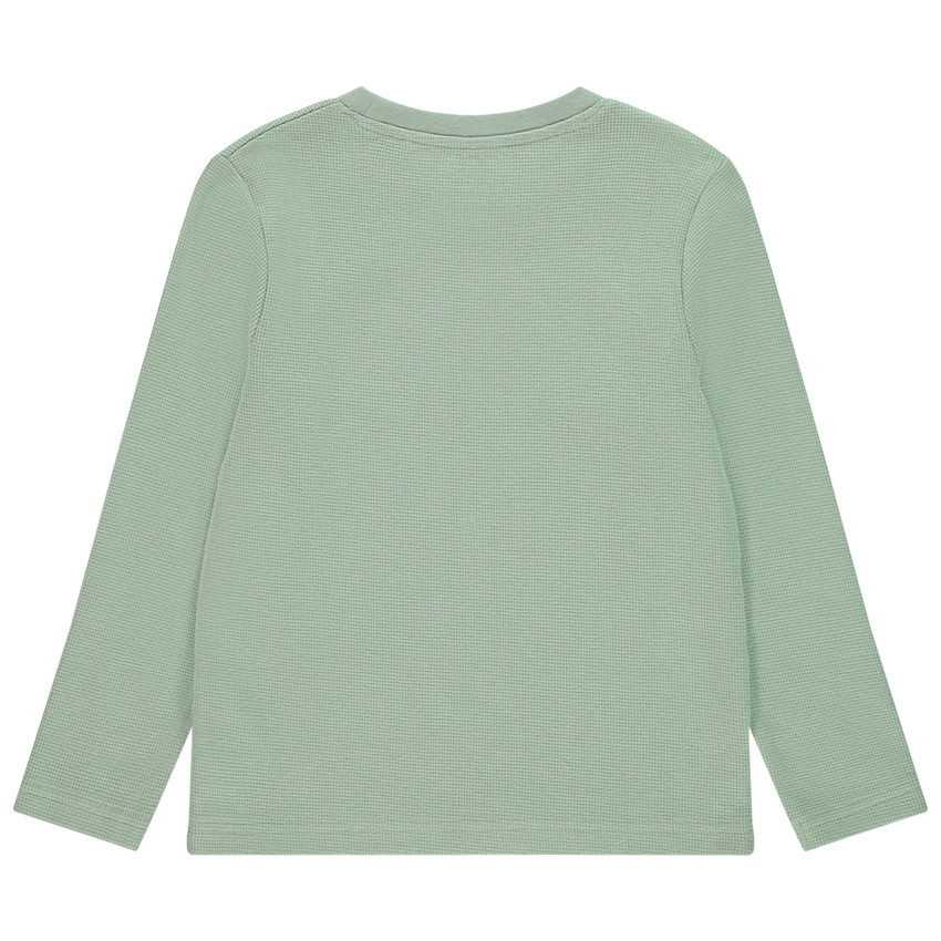 T-shirt manches longues maille effet nid d'abeille avec print pour garçon  