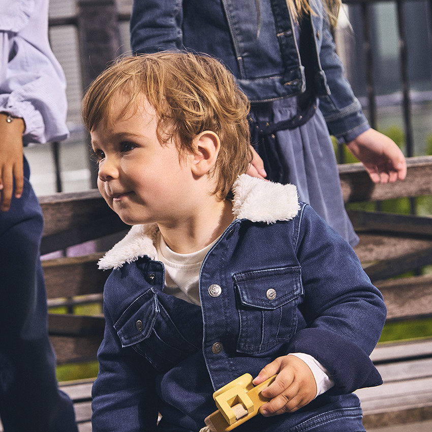 Veste effet jean doublee sherpa pour bebe garcon Orchestra