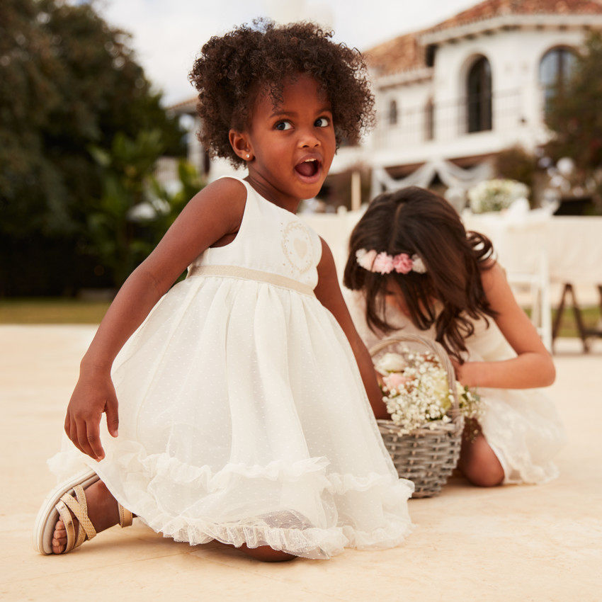 Robe effet 2-en-1 avec dos ajouré en forme de cœur pour bébé fille 