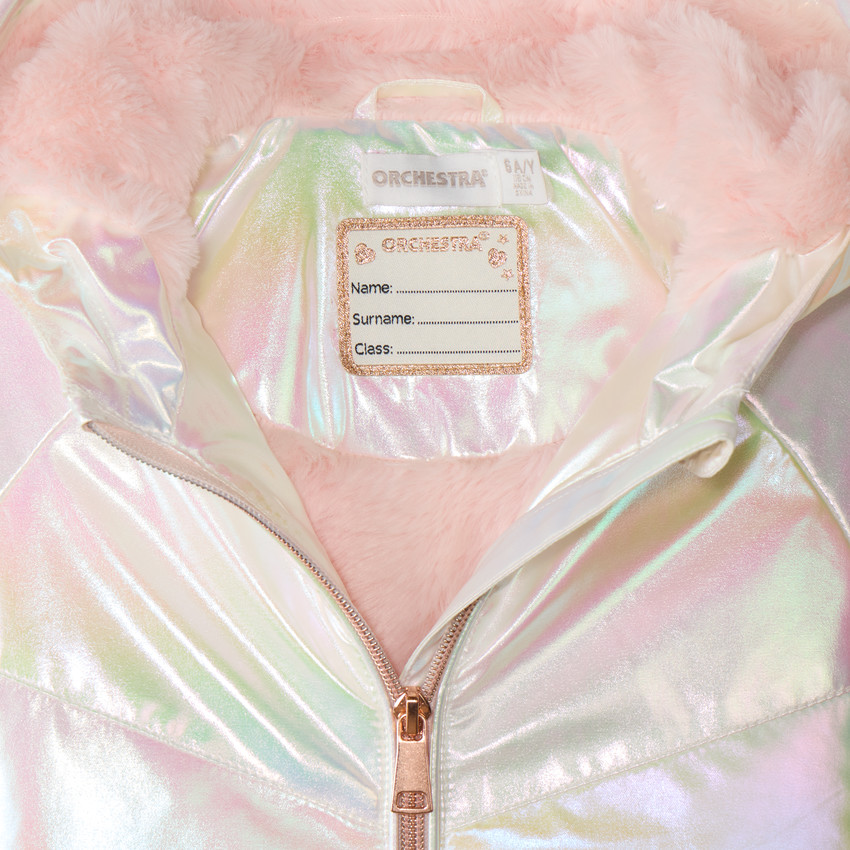 Coupe-vent irisé fille doublé en sherpa 