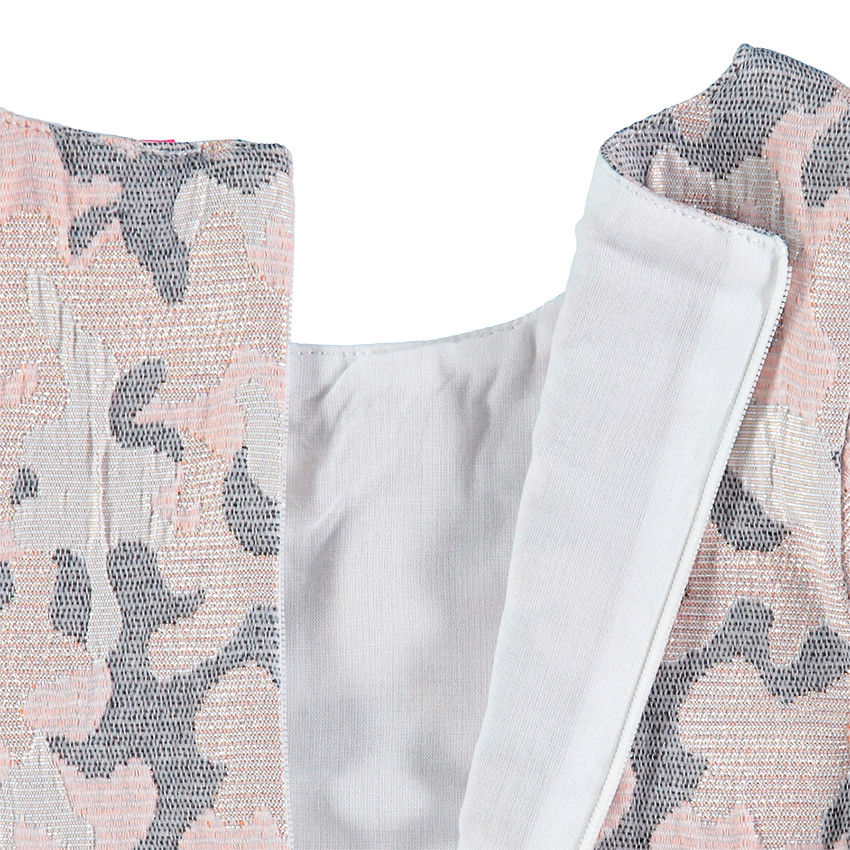 Robe manches courtes avec motif army irisé en jacquard 