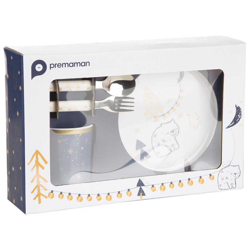Set repas Nuit Magique en mélamine 5 pcs - Ours 