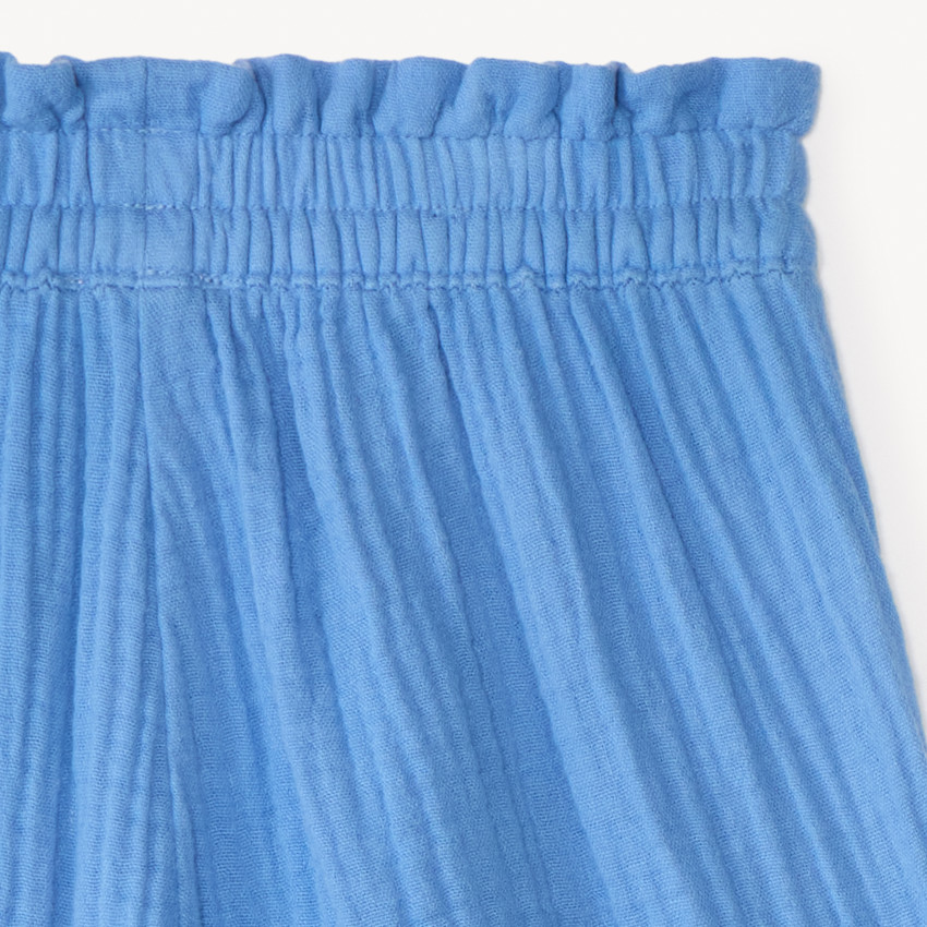 Short uni en double gaze pour fille 