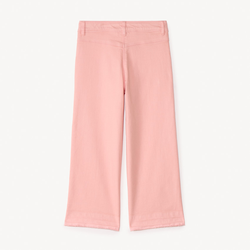 Jean large uni à boutons imitation corne pour fille 