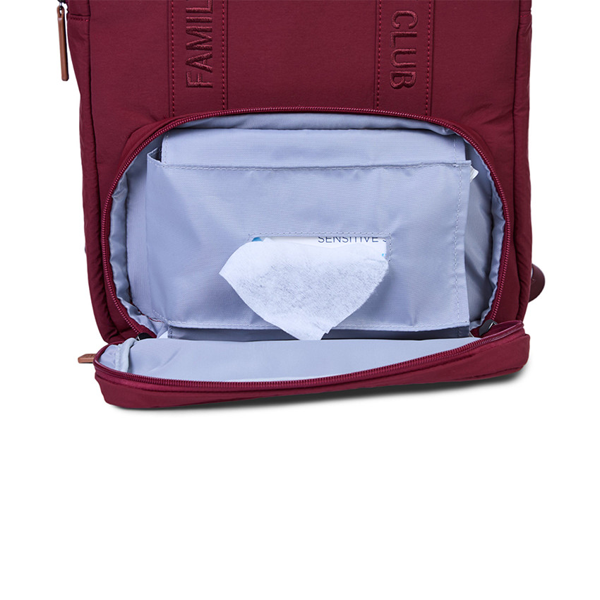 Sac à dos Family Club Signature + pochette + matelas à langer urban bordeaux 