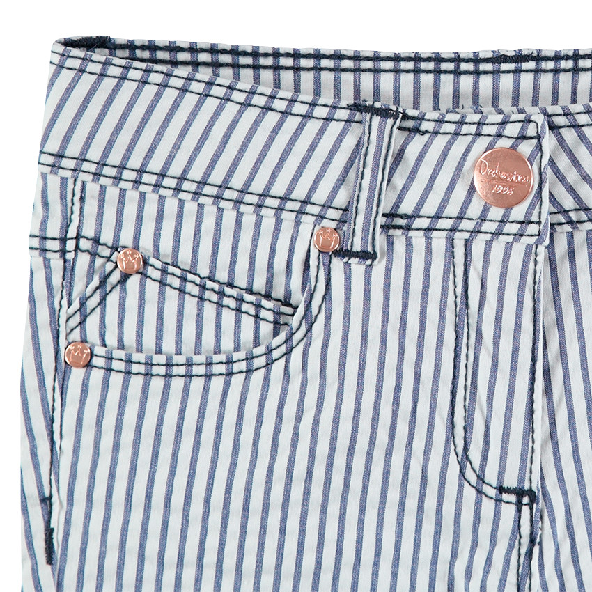 Short en toile à rayures verticales 