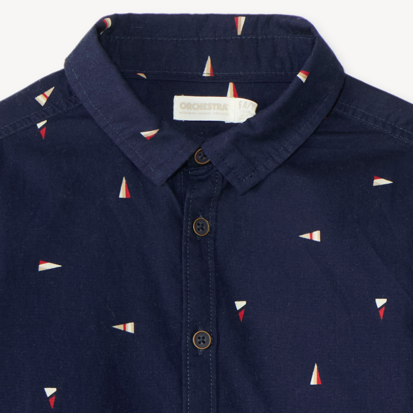 Chemise manches longues garçon imprimée fantaisie 