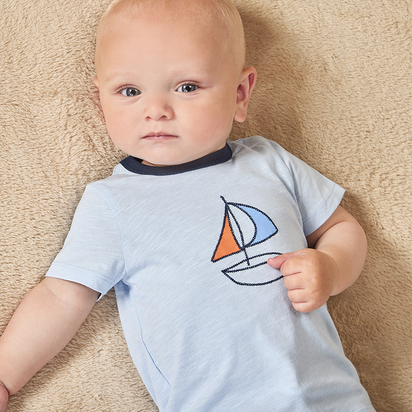 Ensemble 2 pièces motifs voilier pour bébé garçon 