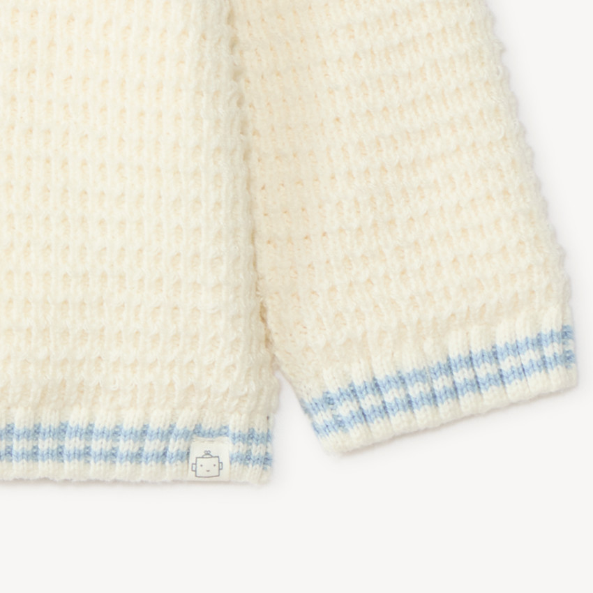 Gilet bébé garçon en tricot fantaisie nid d’abeille 