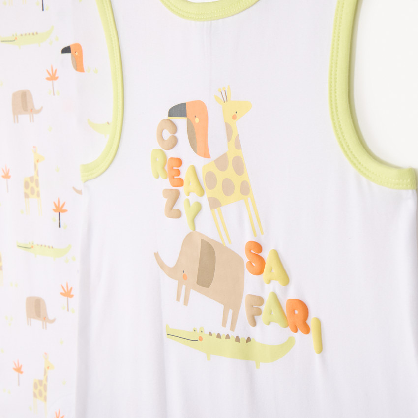 Lot de 2 combinaisons courtes motif safari pour bébé garçon 
