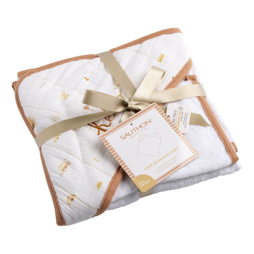 Set cape de bain et gant Sunlight 