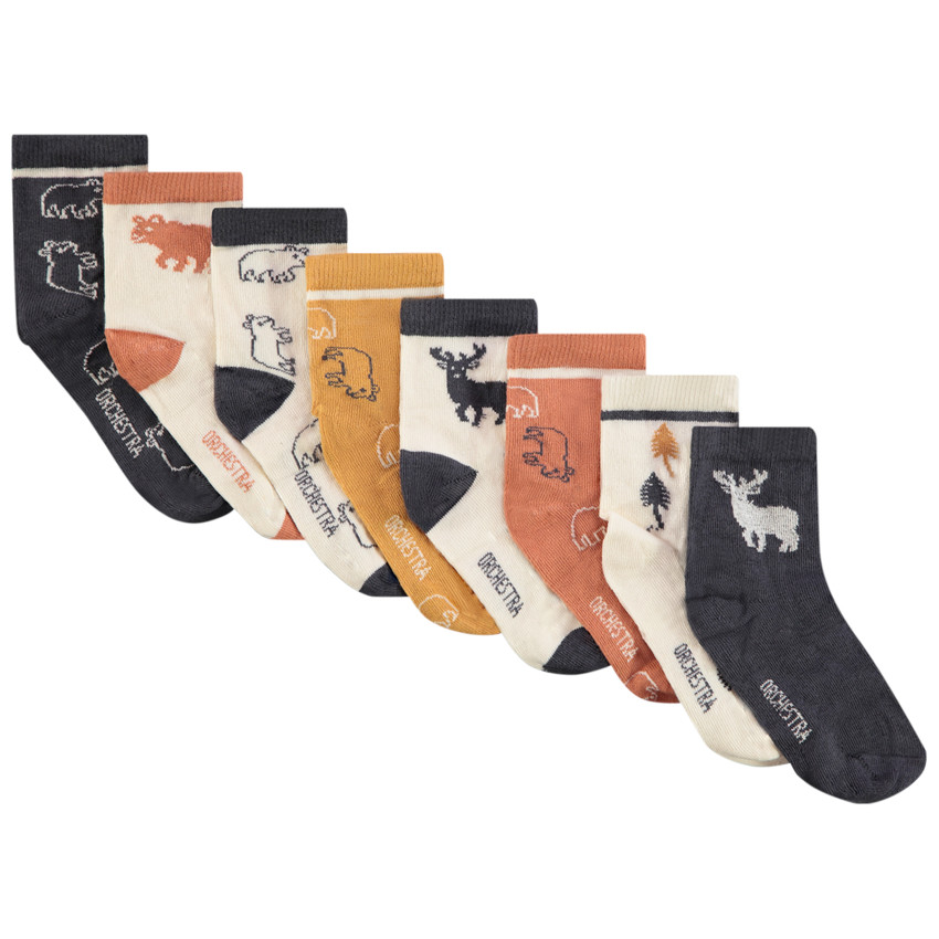 Lot de 8 paires de chaussettes fantaisie pour garçon  