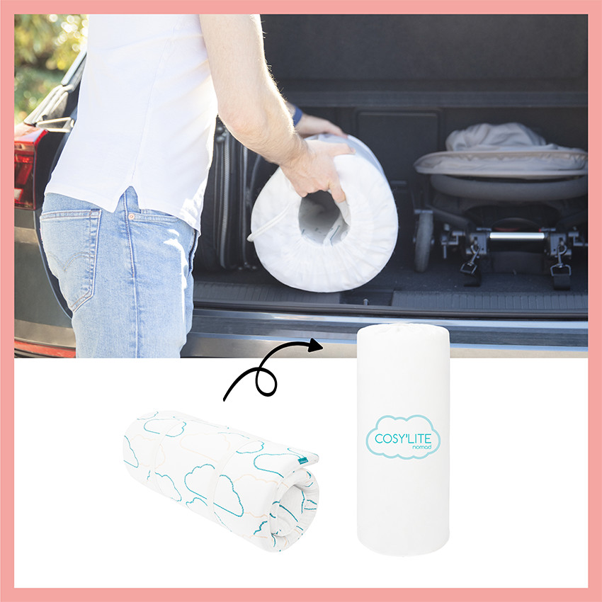 Matelas de voyage Cosy'Lite Nomad 60x120 cm imprimé nuages 