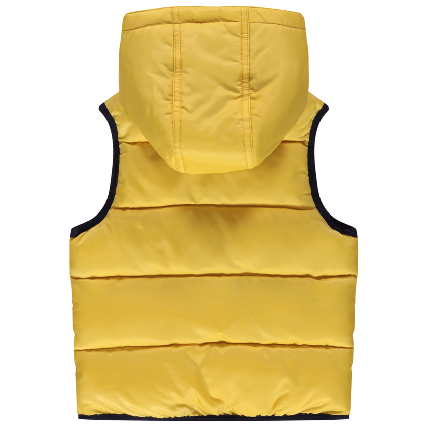 Doudoune matelassée doublée jersey à rayures et capuche amovible 