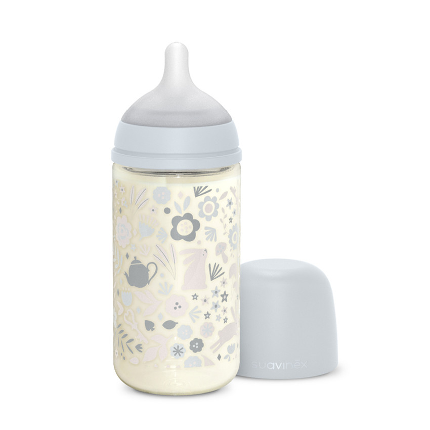 Biberon en verre avec tétine symétrique SX Pro M 240ml Wonderland Bleu 