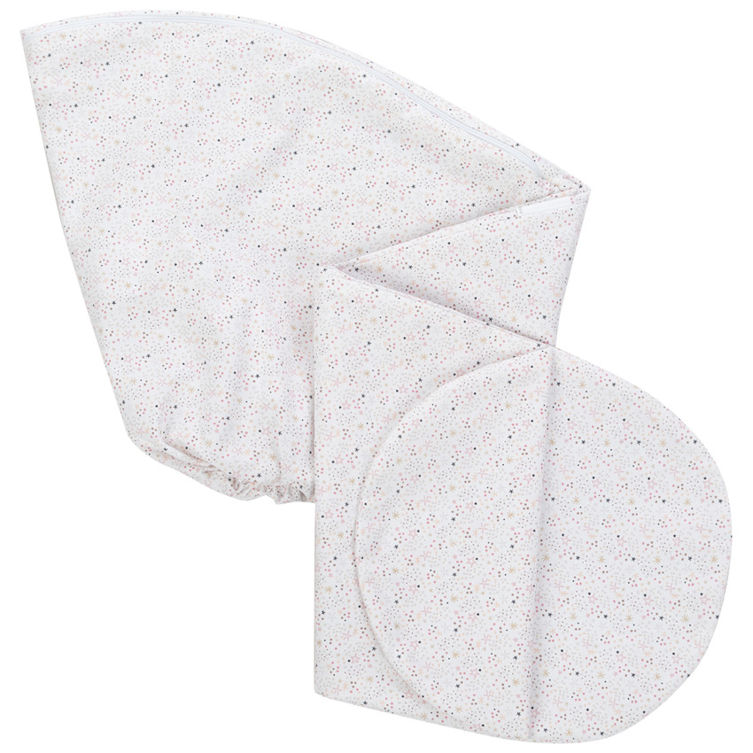 Housse coussin d'allaitement 190cm - Étoiles roses 