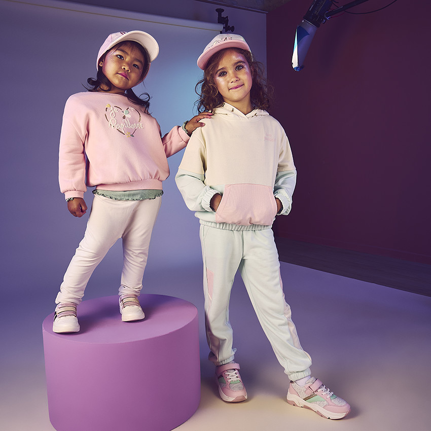 Sweat molleton oversize effet color block à capuche pour fille 