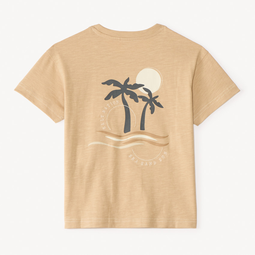 T-shirt manches courtes chiné imprimé palmier pour garçon  