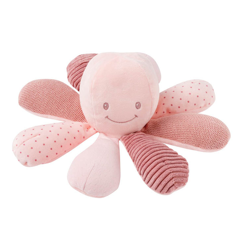Peluche Poulpe d'activités - Rose Main Peluche Poulpe d'activités - Rose