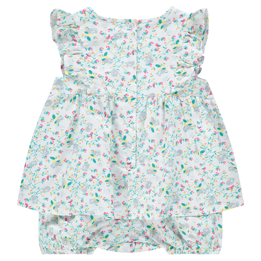 Combinaison courte effet robe à fines fleurs all-over 