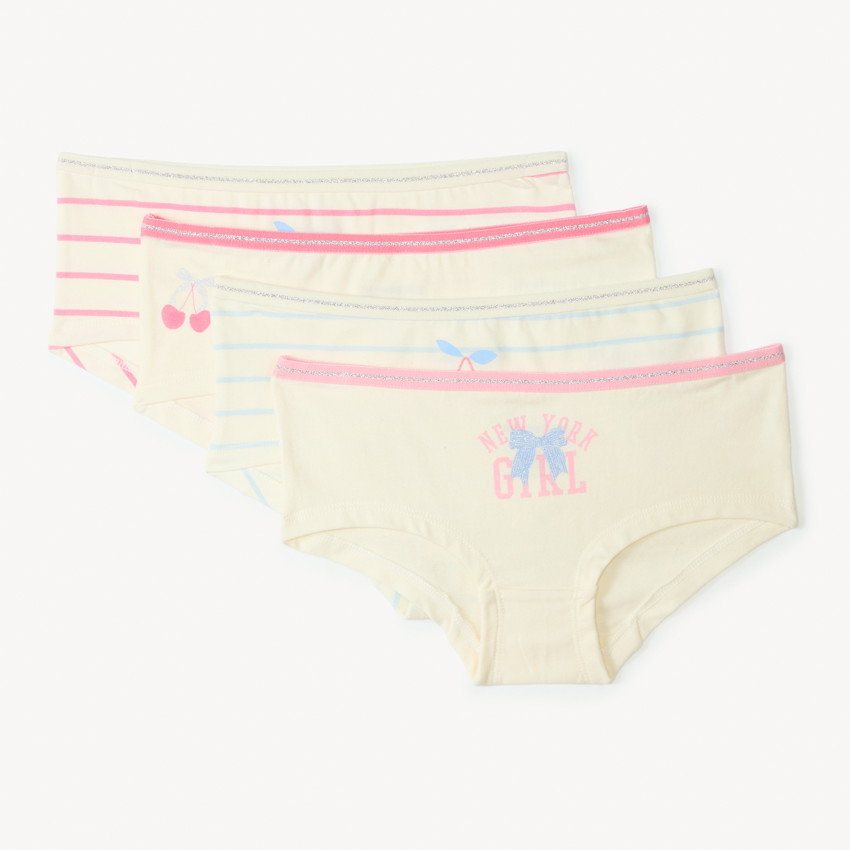 Lot de 4 shorties cerises fantaisie pour fille 