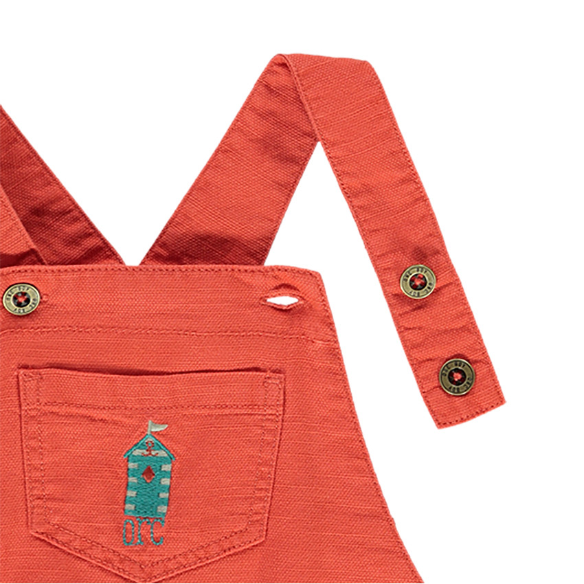 Ensemble salopette unie + chemise pour bébé garçon 