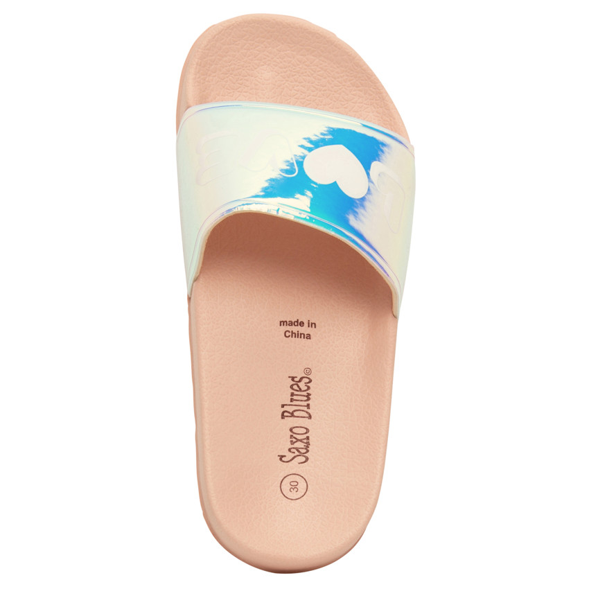 Mules à bride iridescente et print Love pour fille 