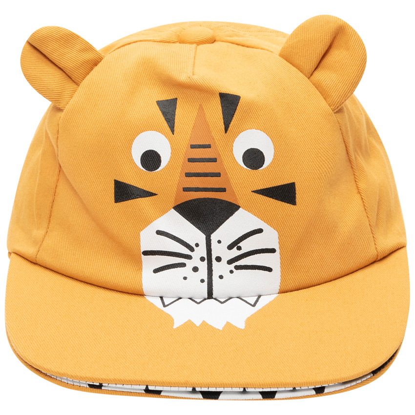 Casquette en twill motif tigre à visière ludique 