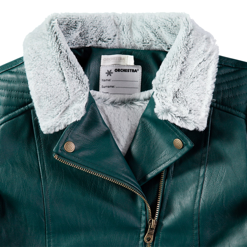 Junior - Pefecto en simili cuir vert doublé sherpa 