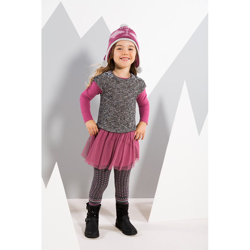 Robe en molleton et tulle effet 2 en 1 avec broderies  