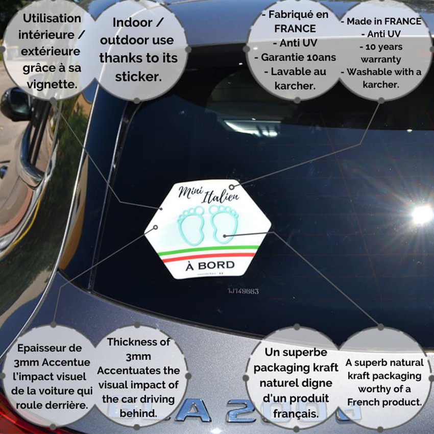 Adhésif bébé à bord - Mini Italien 