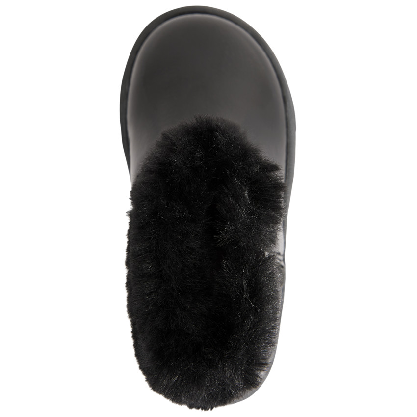 Bottines vernies à col en fausse fourrure pour bébé fille 