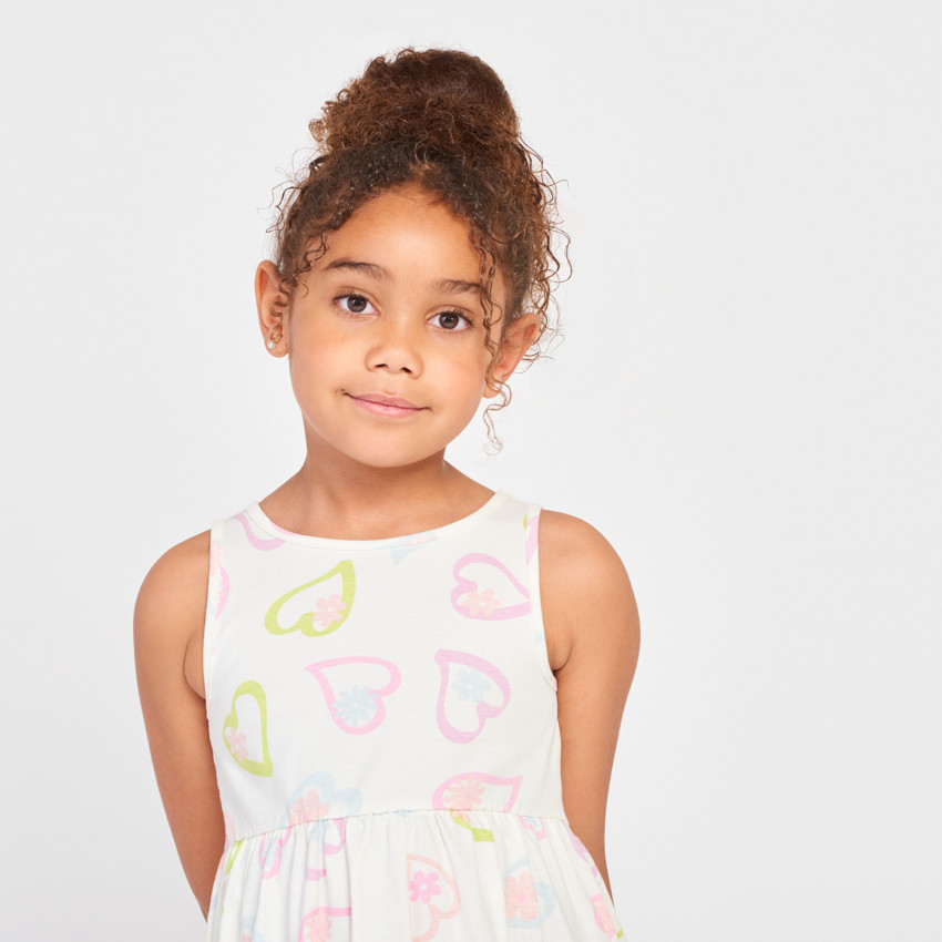 Robe sans manches imprimé fantaisie pour fille 