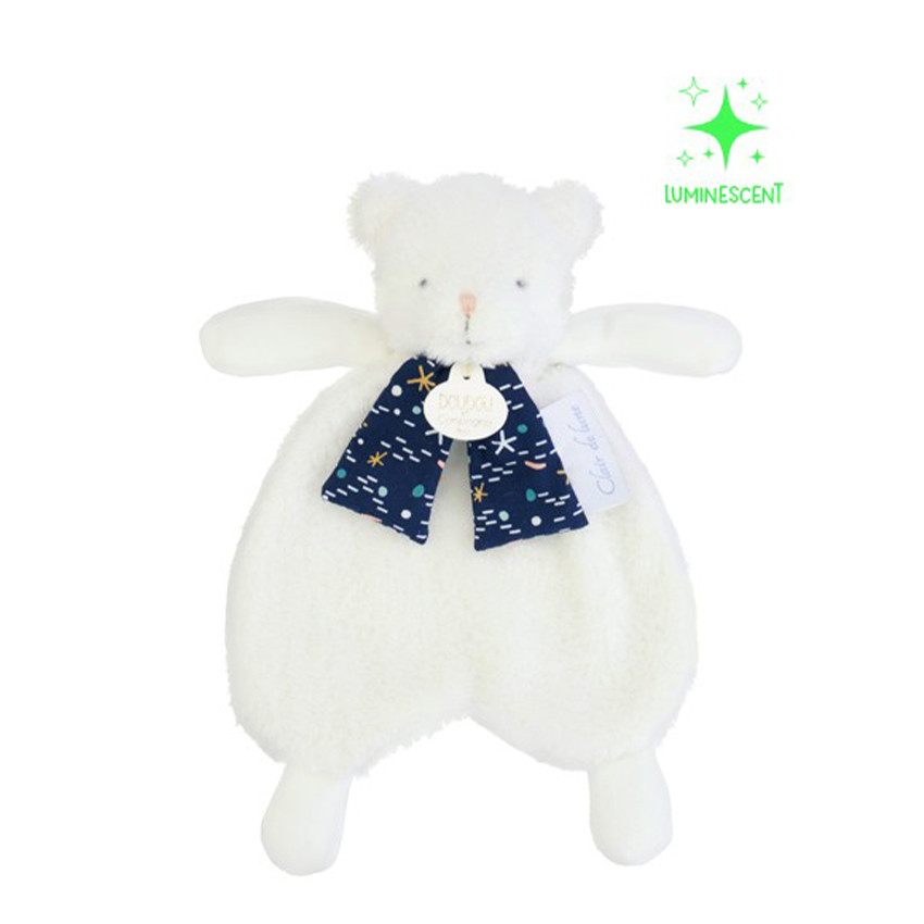 Doudou plat ours Luminescent 26cm Clair de Lune 