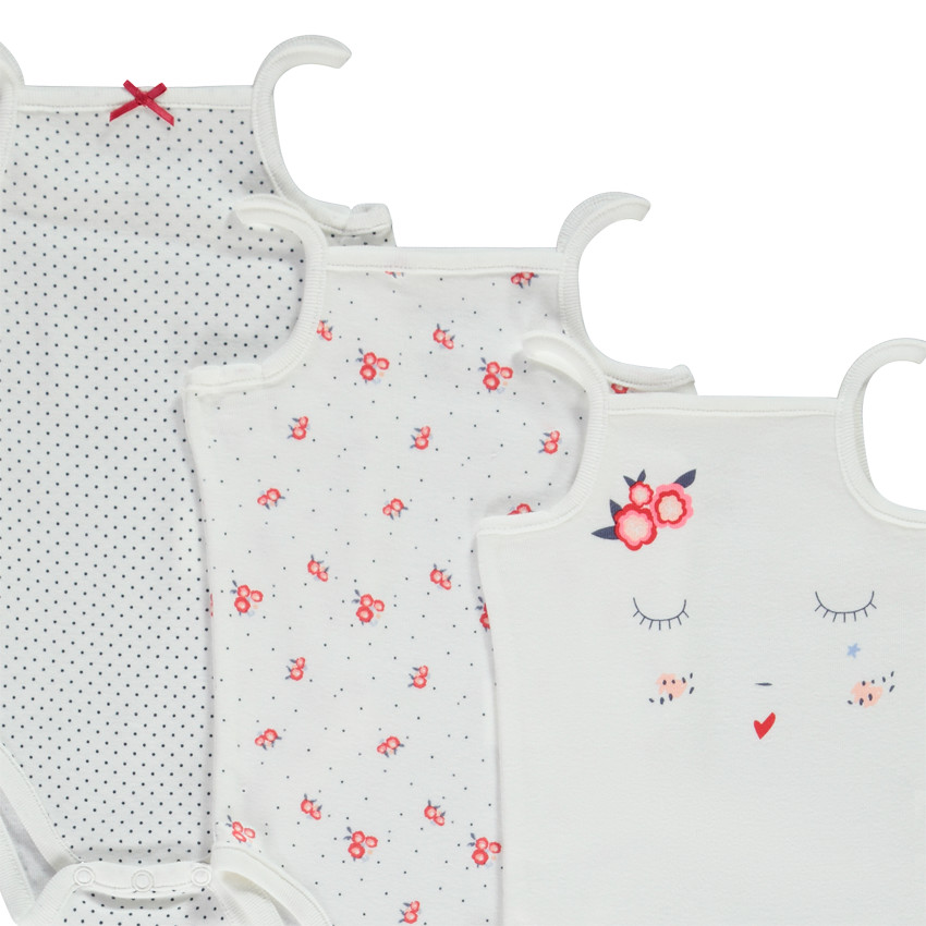 Lot de 5 bodies en coton à bretelles pour bébé fille 