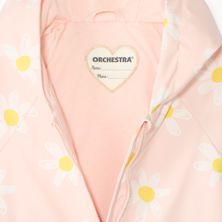 Parka gomme doublée en jersey imprimé marguerites pour bébé fille 