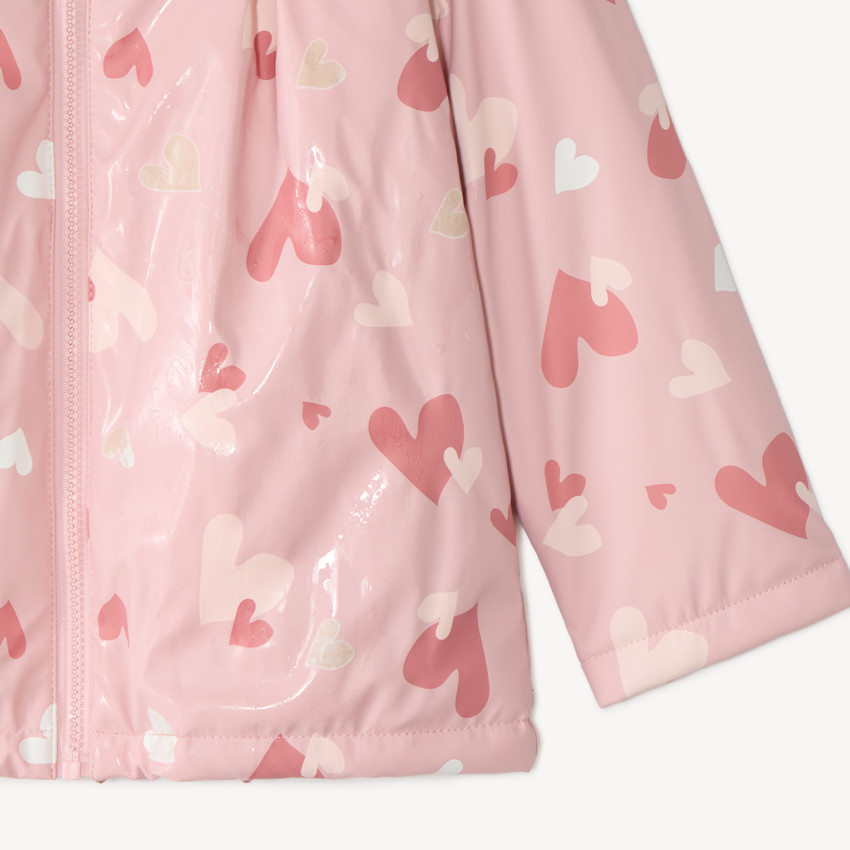 Parka de pluie fille à capuche et couleurs changeantes 