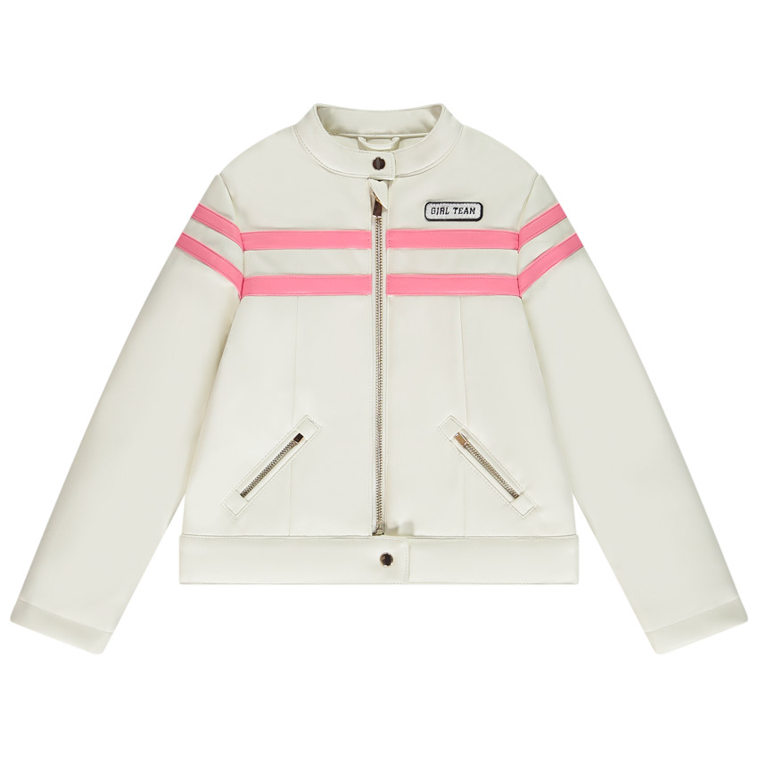 Perfecto style motard en simili cuir double pour fille Orchestra
