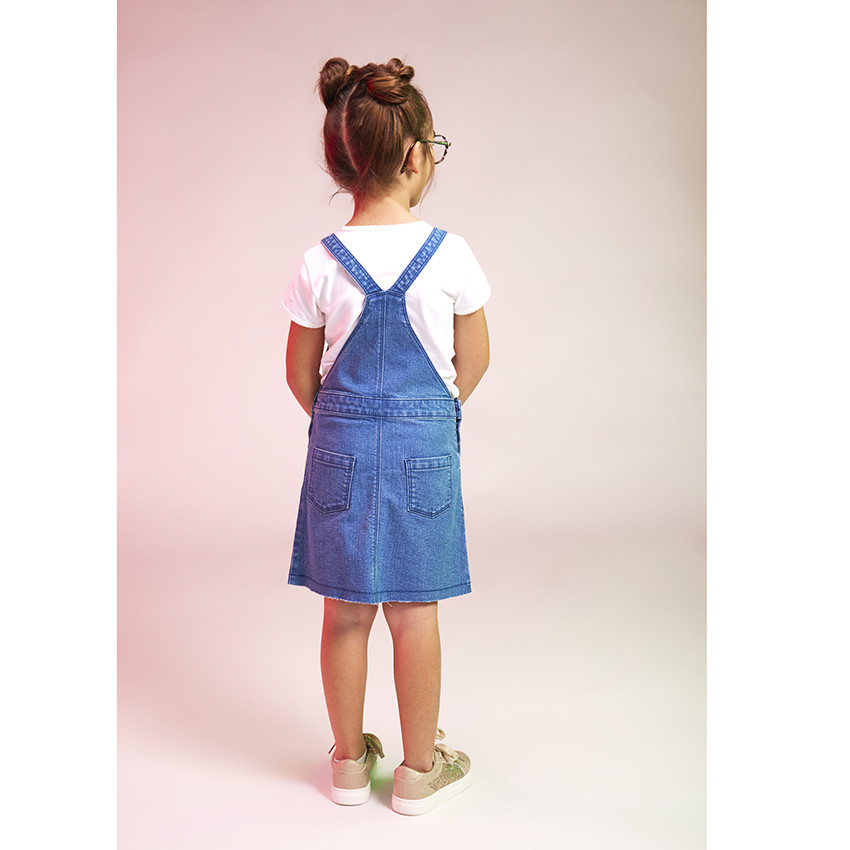 Robe salopette en jean avec poches pour fille 